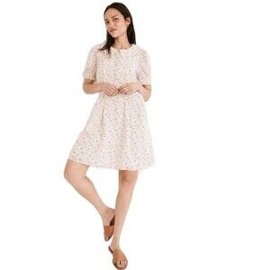 Madewell Collared Puff Sleeve Mini Dress Womens 16 Piccola Ditsy Floral Cottage